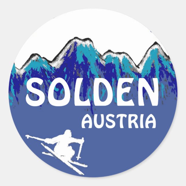 Pegatinas del logo de Solden Austria para el esquí (Anverso)