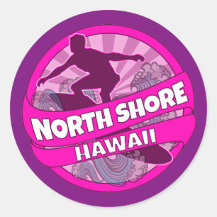 Pegatinas del logo del surfista rosa de la costa n