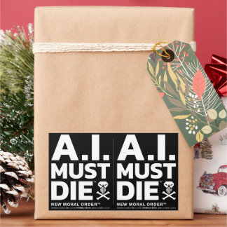 Pegatinas del logotipo de A.I. Must Die™ (fuente b