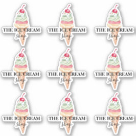 Pegatinas del logotipo de la tienda de helados