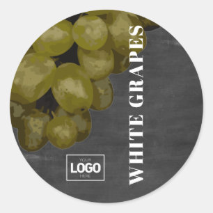 Pegatinas del logotipo de las uvas blancas de Bran