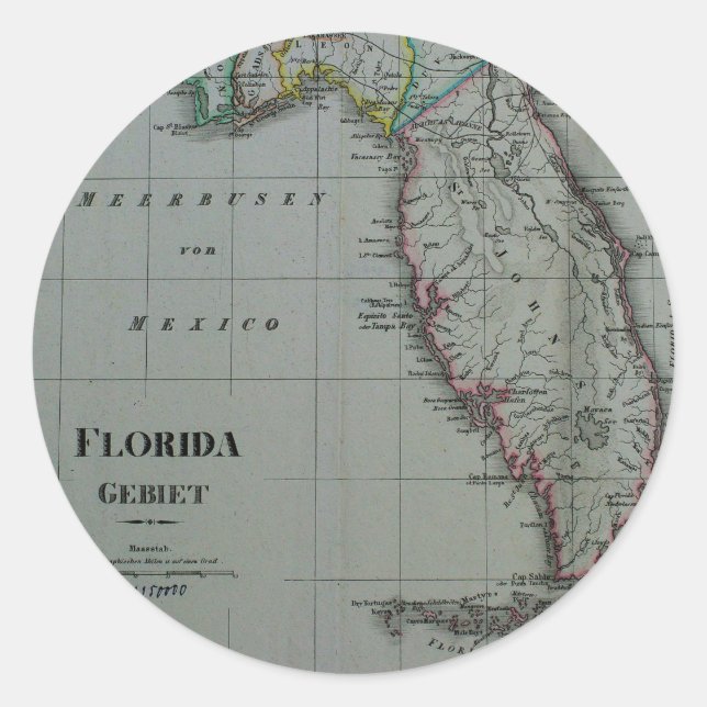 pegatinas del mapa de Florida de 1823 (Anverso)