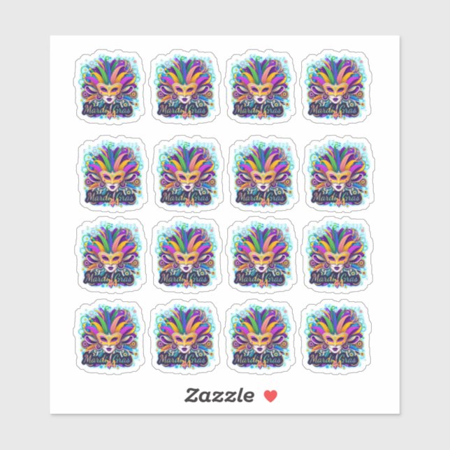 Pegatinas del Mardi Gras '24 (Hoja)