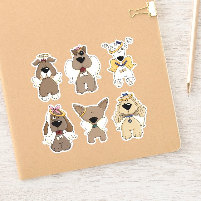 Pegatinas del mascota Rainbow Dog Angel (Cuaderno)