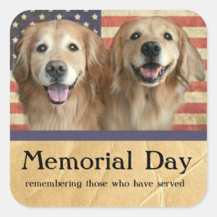 Pegatinas del Memorial Day del golden retriever