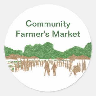 Pegatinas del mercado de agricultores comunitarios