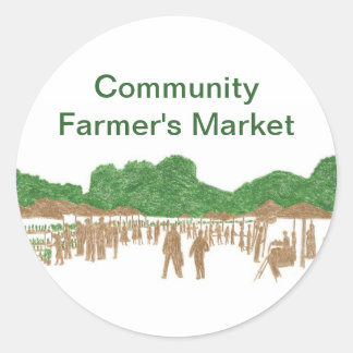 Pegatinas del mercado de agricultores comunitarios