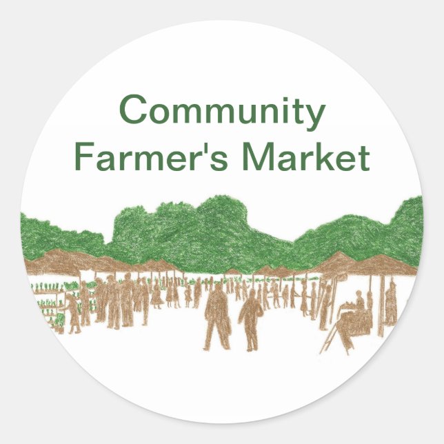 Pegatinas del mercado de agricultores comunitarios (Anverso)
