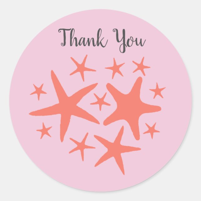 Pegatinas del Mermaid Starfish Ocean Beach Fiestas (Anverso)