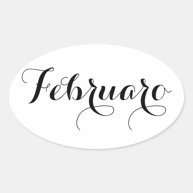 Pegatinas del Mes de Esperanto - Februaro (Febrero (Anverso)