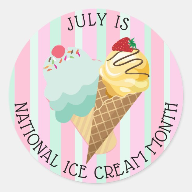 Pegatinas del Mes Nacional del Helado de Julio (Anverso)