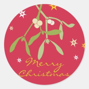 Pegatinas del mistletoe navideño