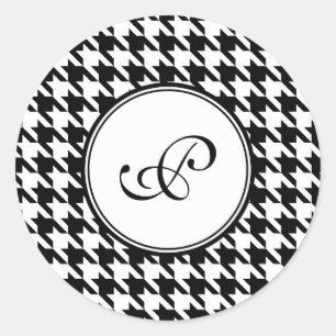 Pegatinas del monograma de Houndstooth
