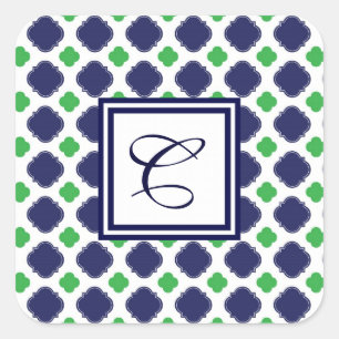 Pegatinas del monograma de Quatrefoil