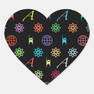 Pegatinas del monograma del ateísmo (en negro)