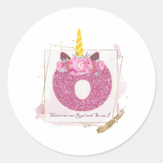 Pegatinas del Monograma O Personalizado de Unicorn