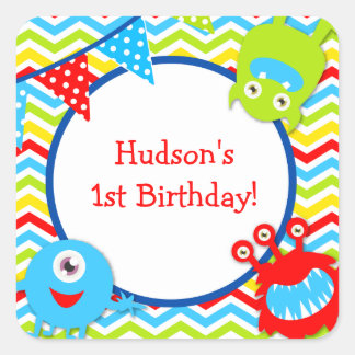 Pegatinas del Monster Birthday Favor