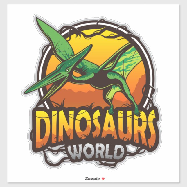Pegatinas del mundo de los dinosaurios (Hoja)
