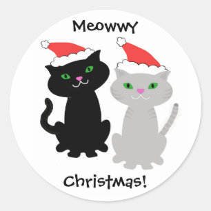 Pegatinas del navidad del gato