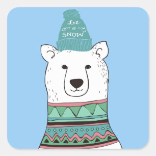 Pegatinas del navidad del oso polar