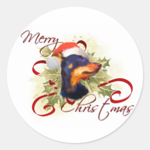 Pegatinas del navidad del Pinscher miniatura