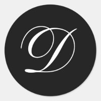 Pegatinas del negro del monograma de la boda D