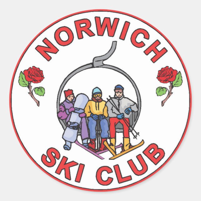 Pegatinas del Norwich Ski Club (3"x3" de 6) (Anverso)