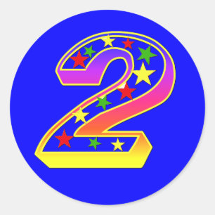 Pegatinas del número 2 de las estrellas