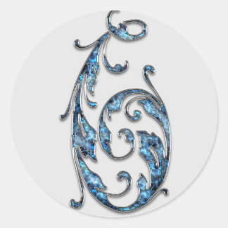 pegatinas del número 6 del monograma