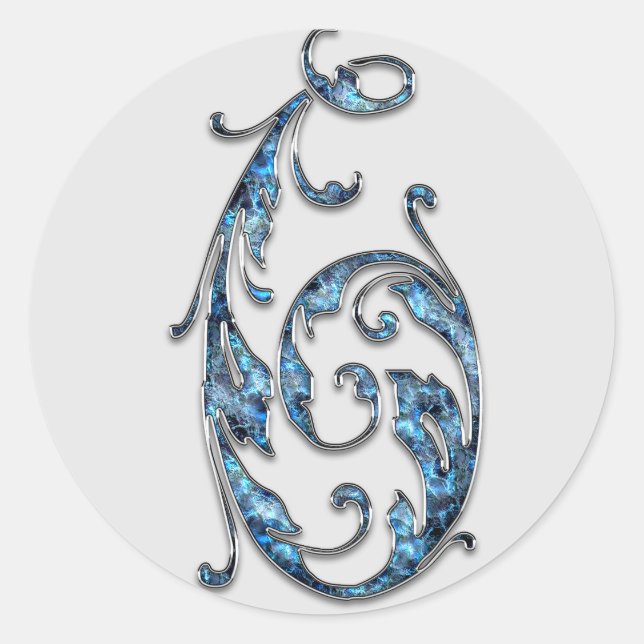 pegatinas del número 6 del monograma (Anverso)