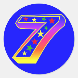 Pegatinas del número 7 de las estrellas