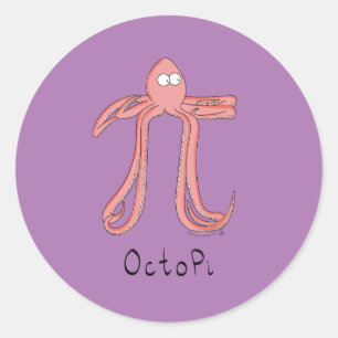 Pegatinas del Octopus Cute Math Pi Day