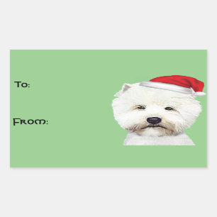 Pegatinas del oeste del regalo del navidad blanco