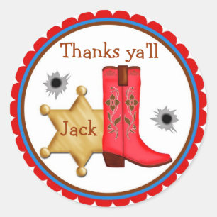 Pegatinas del oeste salvajes del cumpleaños del