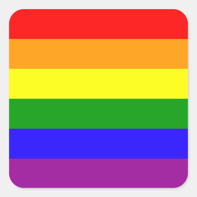 Pegatinas del Orgullo Arcoiris - redondeados (Anverso)
