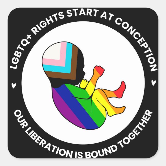 Pegatinas del Orgullo Feto (cuadrado) (Anverso)