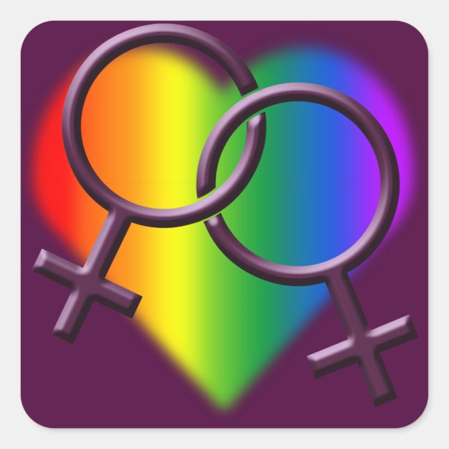 Pegatinas del Orgullo Gay Pegatina de Amor Lesbian (Anverso)