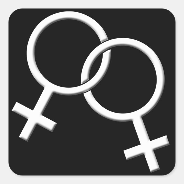 Pegatinas del Orgullo Gay Pegatina de Amor Lesbian (Anverso)