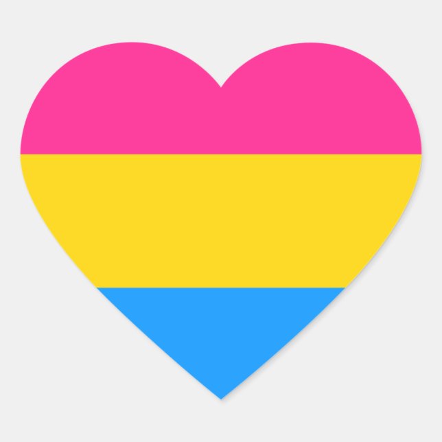 Pegatinas del orgullo pansexual - corazones (Anverso)