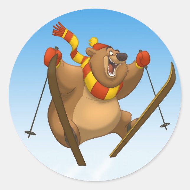 Pegatinas del Oso de Esquí (Anverso)