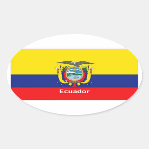 Pegatinas del óvalo de la bandera de Ecuador