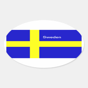Pegatinas del óvalo de la bandera de Suecia