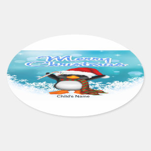 Pegatinas del óvalo del pingüino de las Felices