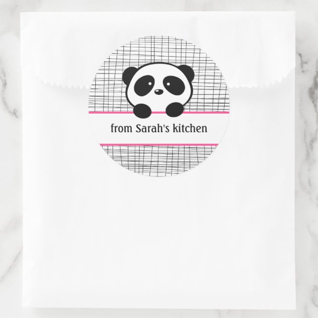 Pegatinas del Panda Negro Girona y Rosa (Bolso)