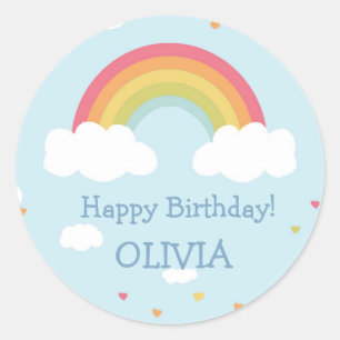 Pegatinas del partido de cumpleaños Rainbow person