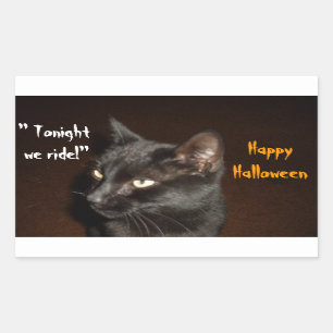 Pegatinas del PASEO del CAT NEGRO de HALLOWEEN