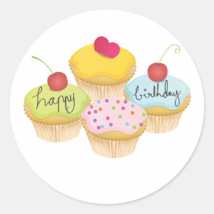 Pegatinas del pastel de cumpleaños