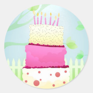 Pegatinas del pastel de cumpleaños