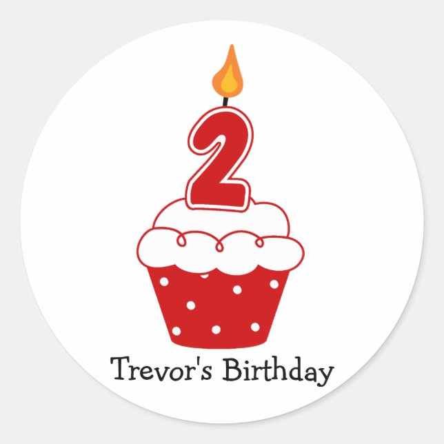 Pegatinas del pastel de cumpleaños personalizado (Anverso)