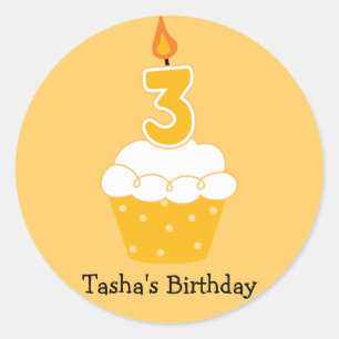 Pegatinas del pastel de cumpleaños personalizado